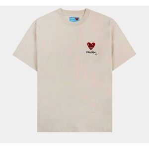 Keith Haring x Shoe Palace Heart Graphic T-Shirt Beige Large Pop‎ Art Streetwear